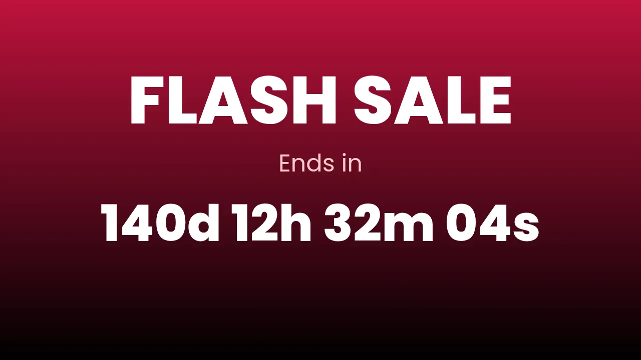 Flash sale + countdown template rendered on a screen