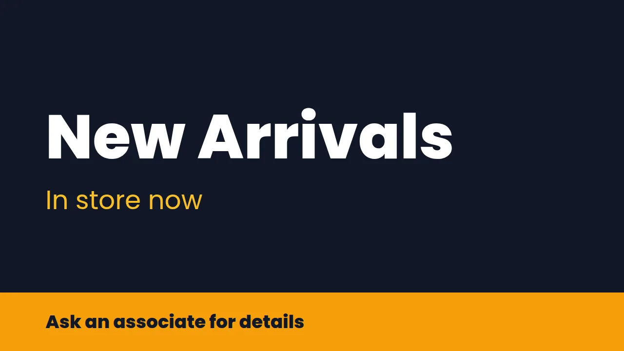 New arrivals template rendered on a screen