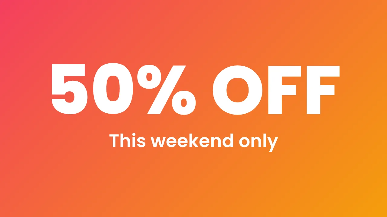 Big promo template rendered on a screen